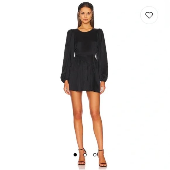 LoveShackFancy Garcia Mini Dress in Black - Picture 2 of 5